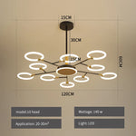 lampe suspendue moderne nordique 10 têtes noir doré led echangement e27