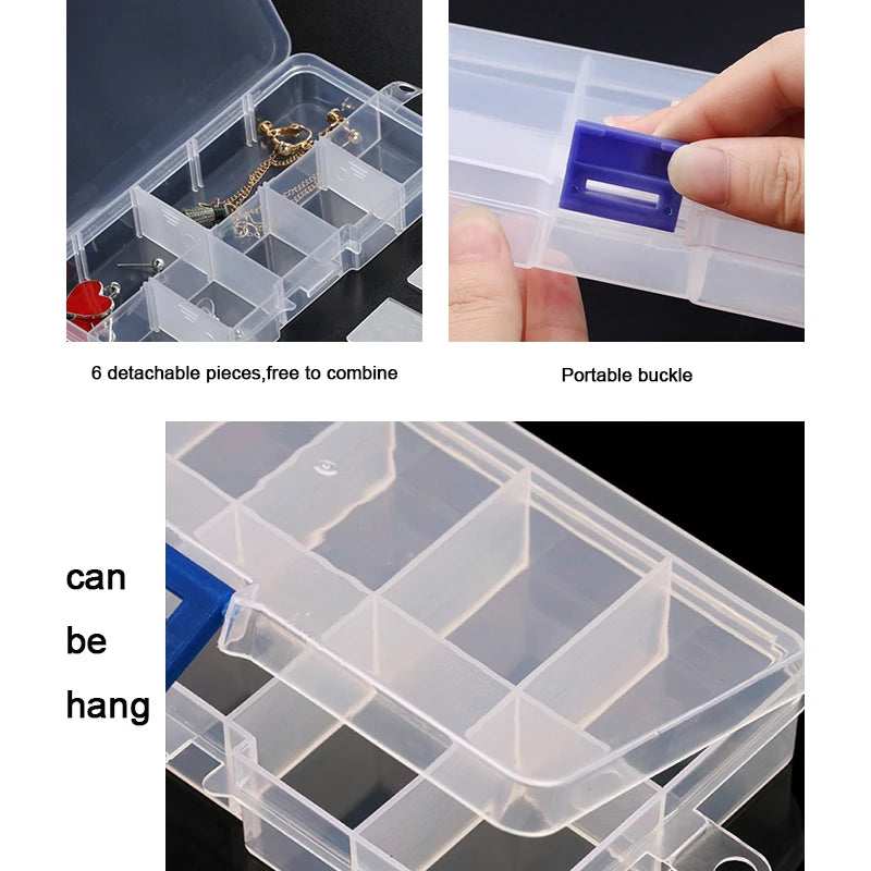 boîtes rangement transparentes compartiments amovibles boucle détachable moderne écologique pliable pratique