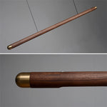 lampe suspendue bois marron foncé moderne finition brillante câbles noirs 18w 249 2000lm chambre