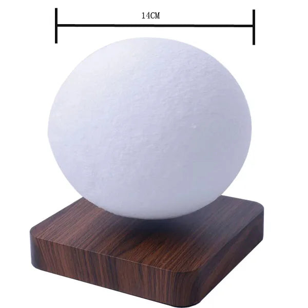 veilleuse led lune or blanc relief moderne aimant base bois cable noir decoration chambre