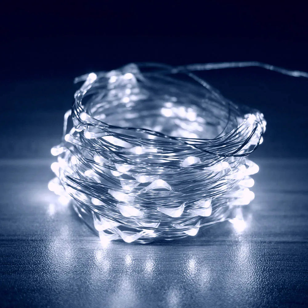 guirlande lumineuse led 5m 10m 20m blanc chaud télécommande modes festive moderne