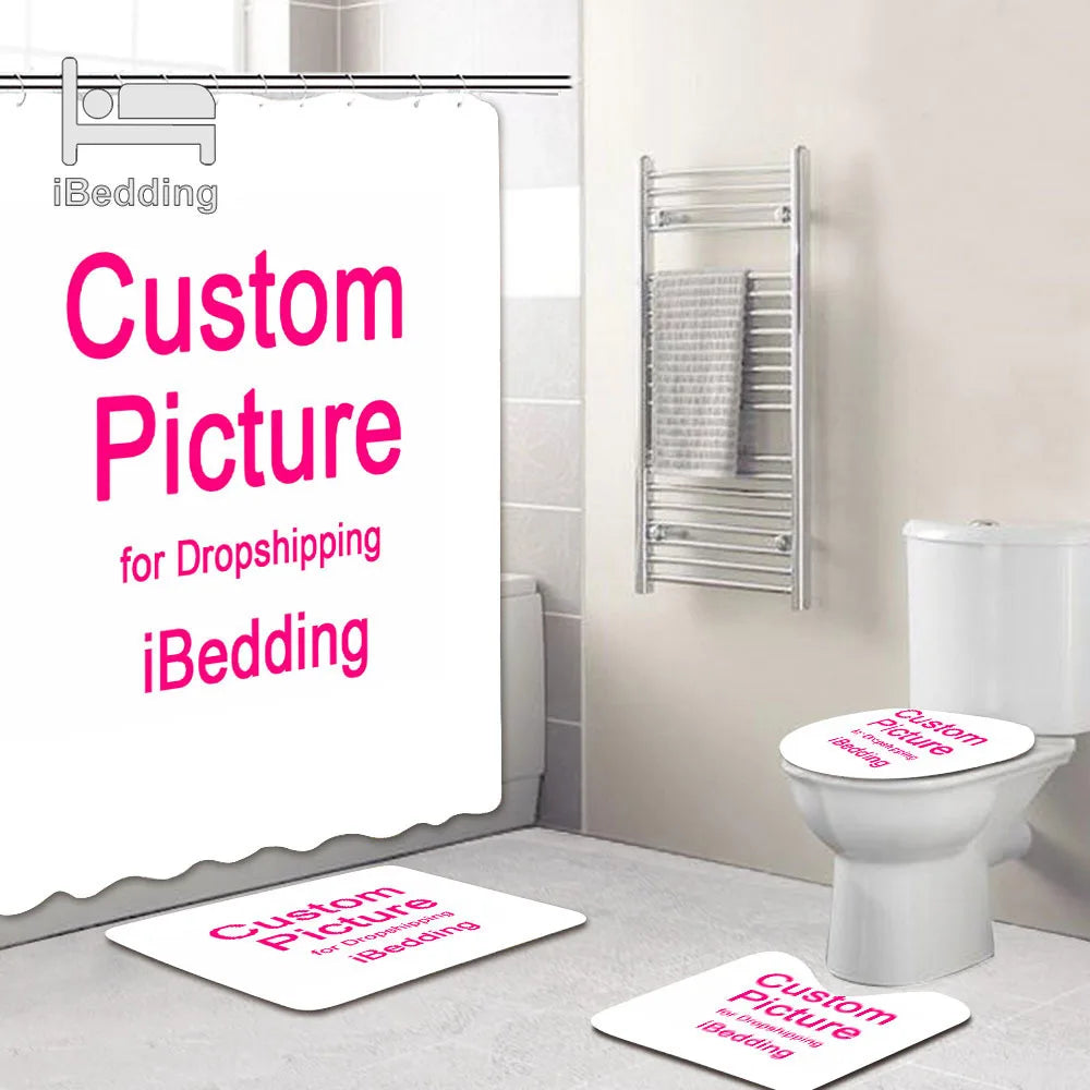 rideau douche personnalisé tapis bain couvre toilette motifs abstraits moderne fantaisiste tringle rideau