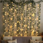 guirlande lumineuse led feuilles vertes lumières blanches noël moderne 2m batterie 2aa 3aa