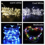Détail des LED blanches chaudes sur la guirlande lumineuse extérieure