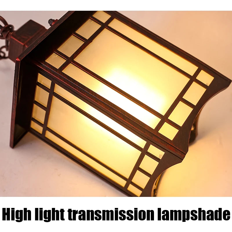 lampe suspendue classique vintage noir grille géométrique beige translucent chambre salon étanche autonome