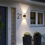 applique murale led extérieure moderne ip65 aluminium texturé noir blanc 6w 12w