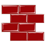 carreaux muraux 3d rouges adhésifs modernes lot pièces brillants décoration intérieure