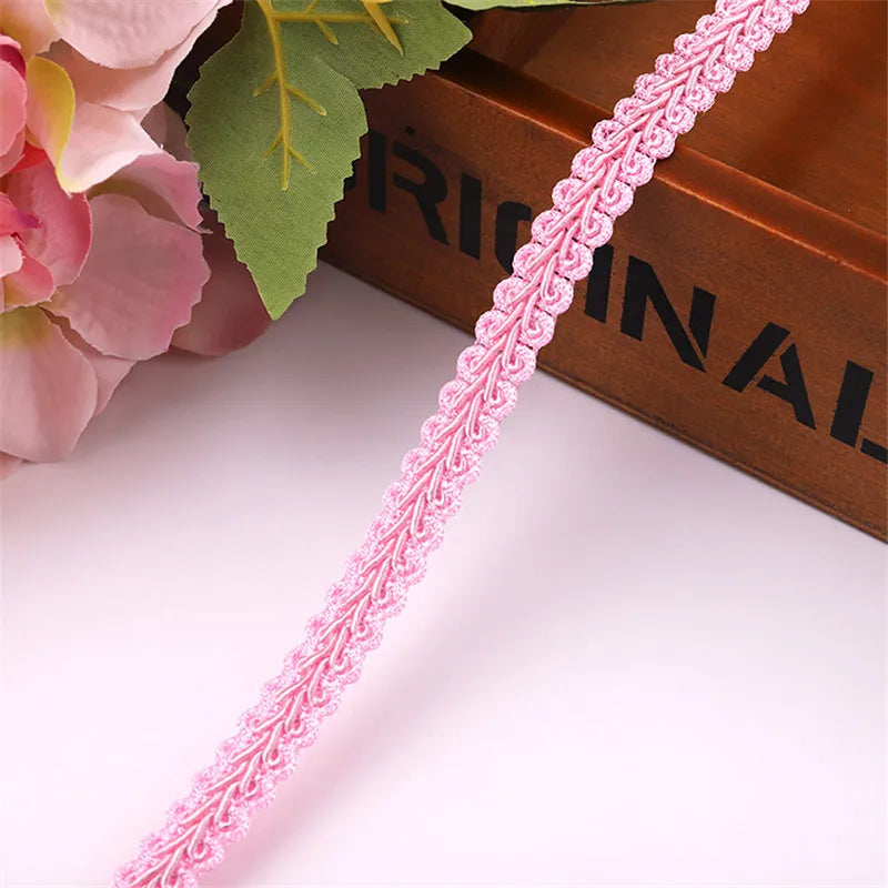 ruban decoratif dentelle violet beige bleu rose rouge orange classique 11mm polyester echangetable