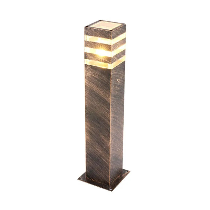 lampe solaire moderne aluminium noir ip65 waterproof h60cm éclairage public led