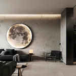 Applique murale design lune terre salon