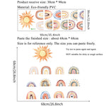sticker mural arc ciel soleil boho multicolore adhésif chambre enfant décoration maison