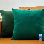 coussin decoratif velours vert foncé moderne doux lit salon voiture 45x45cm