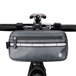 sacoche vélo bleu marine gris étanche bandes réfléchissantes pratique clips compartiment poches sportif