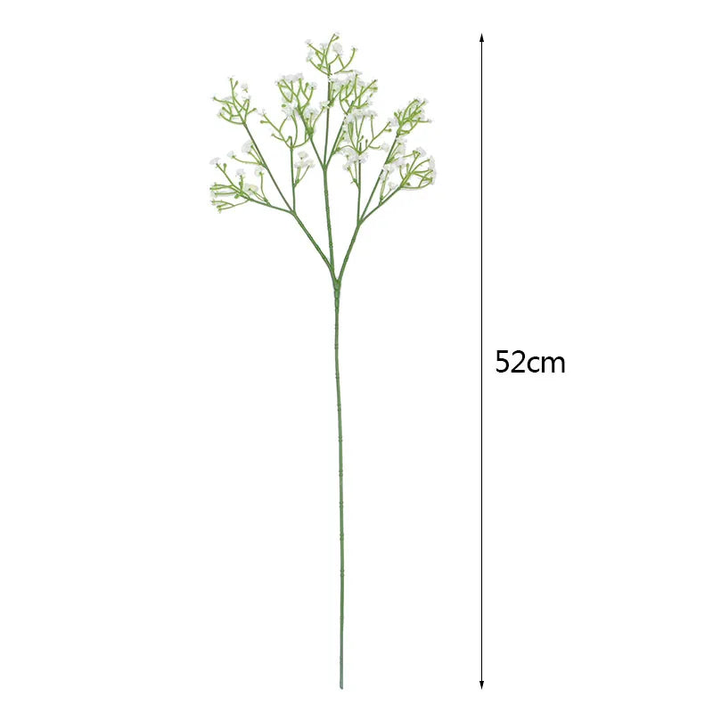 décoration intérieure bouquet artificiel blanc fleurs simples moderne 52cm transparent vase mariage anniversaire baby