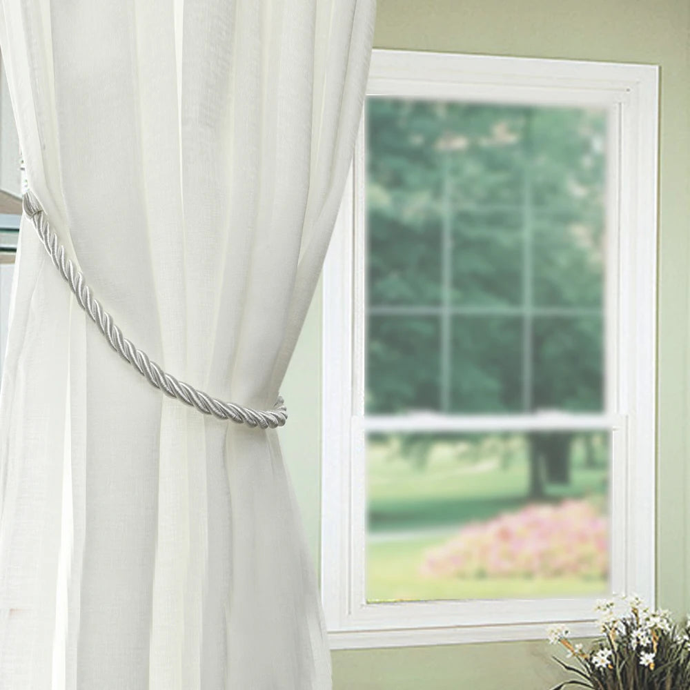 corde rideaux torsadée moderne beige blanc doré 70cm 55g polyester