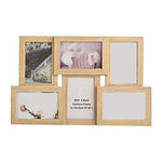Cadre photo multiple en bois naturel avec 6 emplacements pour photos 10x15 cm