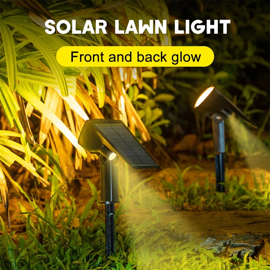 projecteurs solaires led extérieurs réglables decoration jardin ip65 moderne hexagonnels noirs tringle