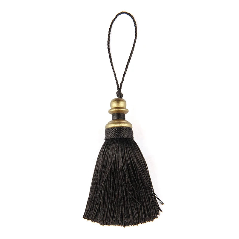 pompon doré noir classique décoration maison rideau vêtement textile accessoire artisanal soie polyester 21cm