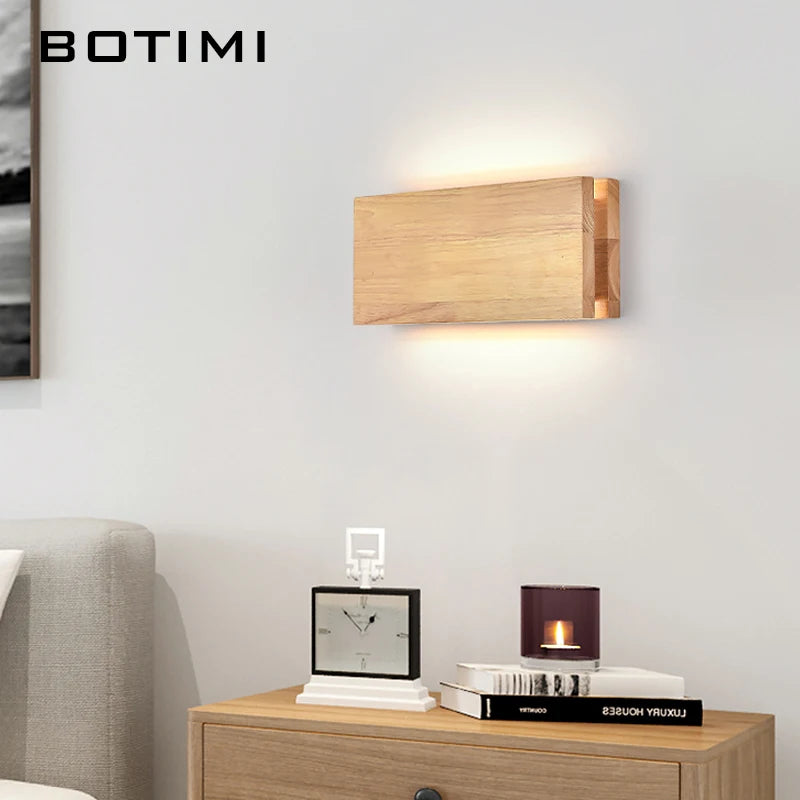 lampe murale moderne bois naturel clair éclairage quotidien chambre cuisine salle manger fixée mur