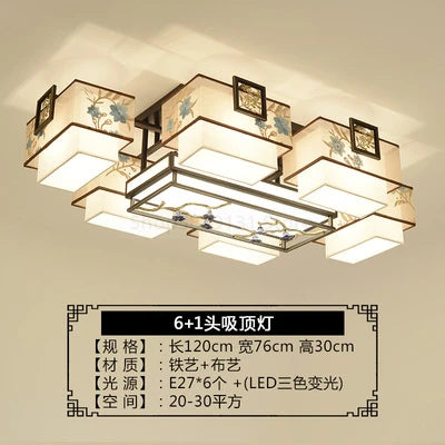 lampe suspendue moderne orientale têtes têtes fleurs feuilles cadre noir