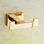 accessoires salle bain or blanc moderne vis papier toilette savon serviettes brosse dents élégant