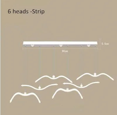 suspension lumineuse moderne oiseaux blancs clips facile led chambre salon