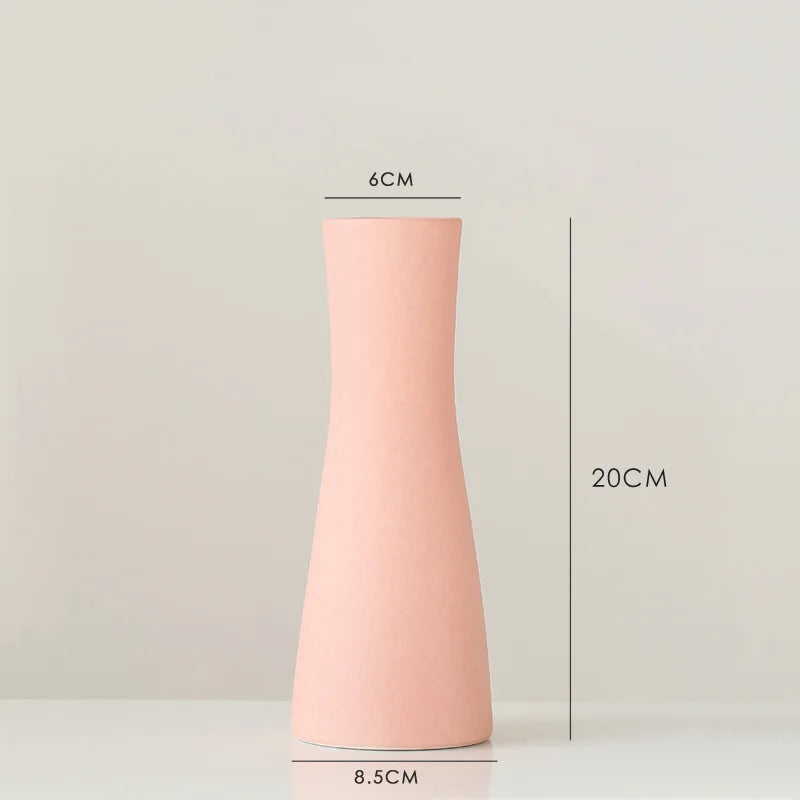 vases blancs modernes minimalistes céramique opaques fleurs artificielles table simple