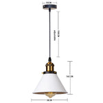 lumière suspendue industrielle conique noire blanche orange éclairage moderne chambre salon