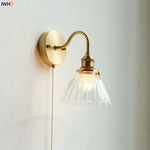 lampe murale moderne or transparent interrupteur câble fixation 22cm 18cm