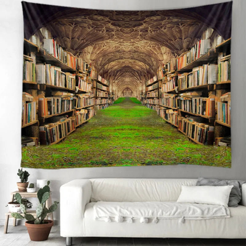 Tapisserie murale chambre ciel étoilé livres