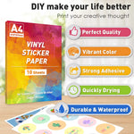 papier autocollant vinyle a4 blanc mat 50 feuilles motifs animaux fleurs décoration