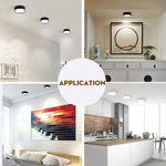 plafonnier led rond ultra mince moderne montage surface éclairage intérieur salon blanc noir