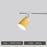 Spot lumineux conique moderne multi couleurs bleu gris jaune vert rose led éclairage rail