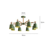 lampe suspendue moderne vert gris conique bois led encastrée