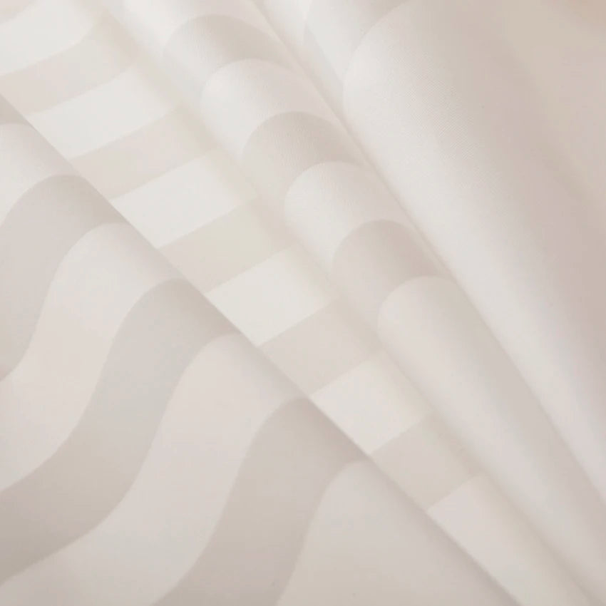 rideau douche moderne blanc rayures horizontales waterproof translucide métalliques grande taille