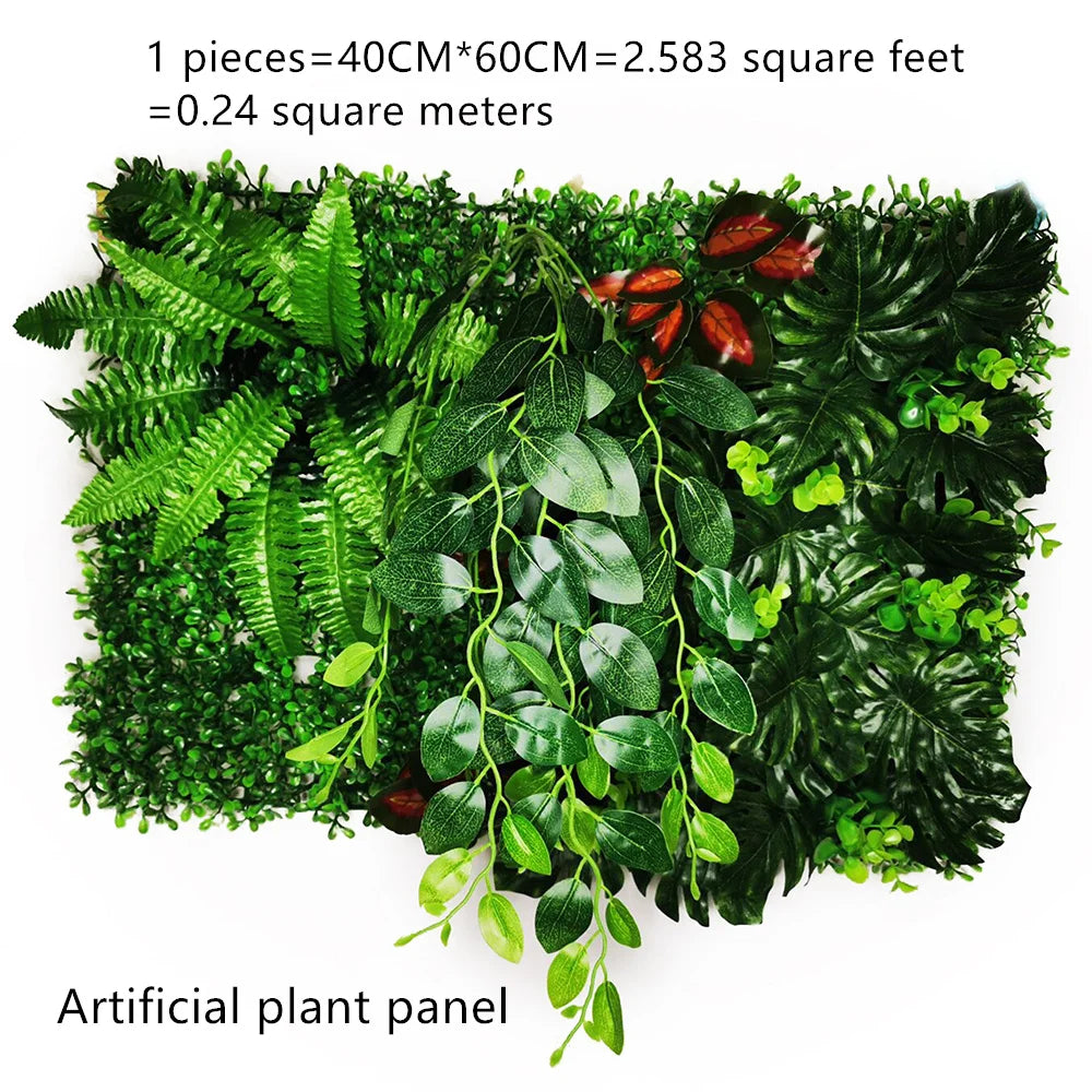 panneau végétal artificiel feuilles naturelles extérieur herbes variées stylisé accrochableextérieur vertbrunfoncé