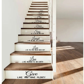 sticker décoration murale texte inspirant escalier arc ciel moderne autocollant positif chambre