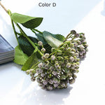 bouquet artificiel hortensia mariage rouge blanc vert naturel détaillé