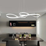 Suspension lumineuse moderne or blanc noir contemporain fixée chaînes