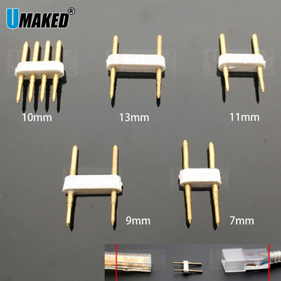 Connecteur RVB pour bande LED 2 broches argenté sur fond blanc