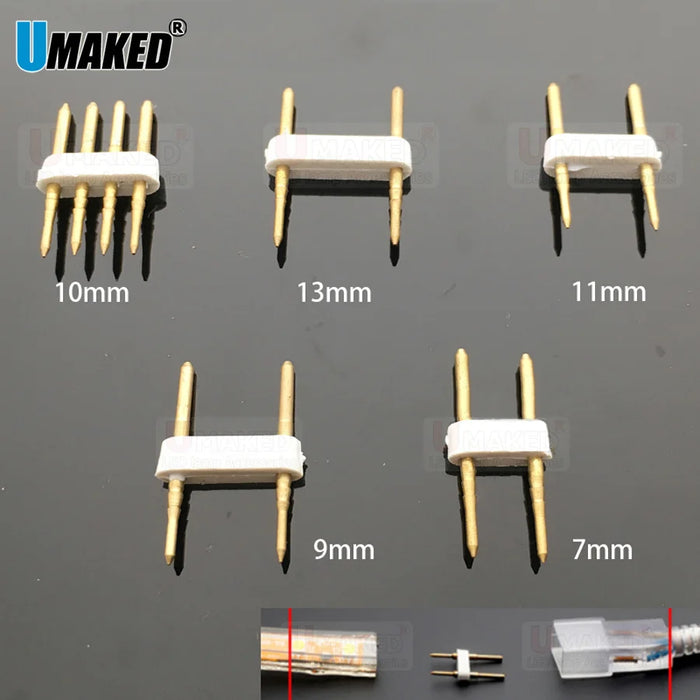 Connecteur RVB pour bande LED 2 broches argenté sur fond blanc