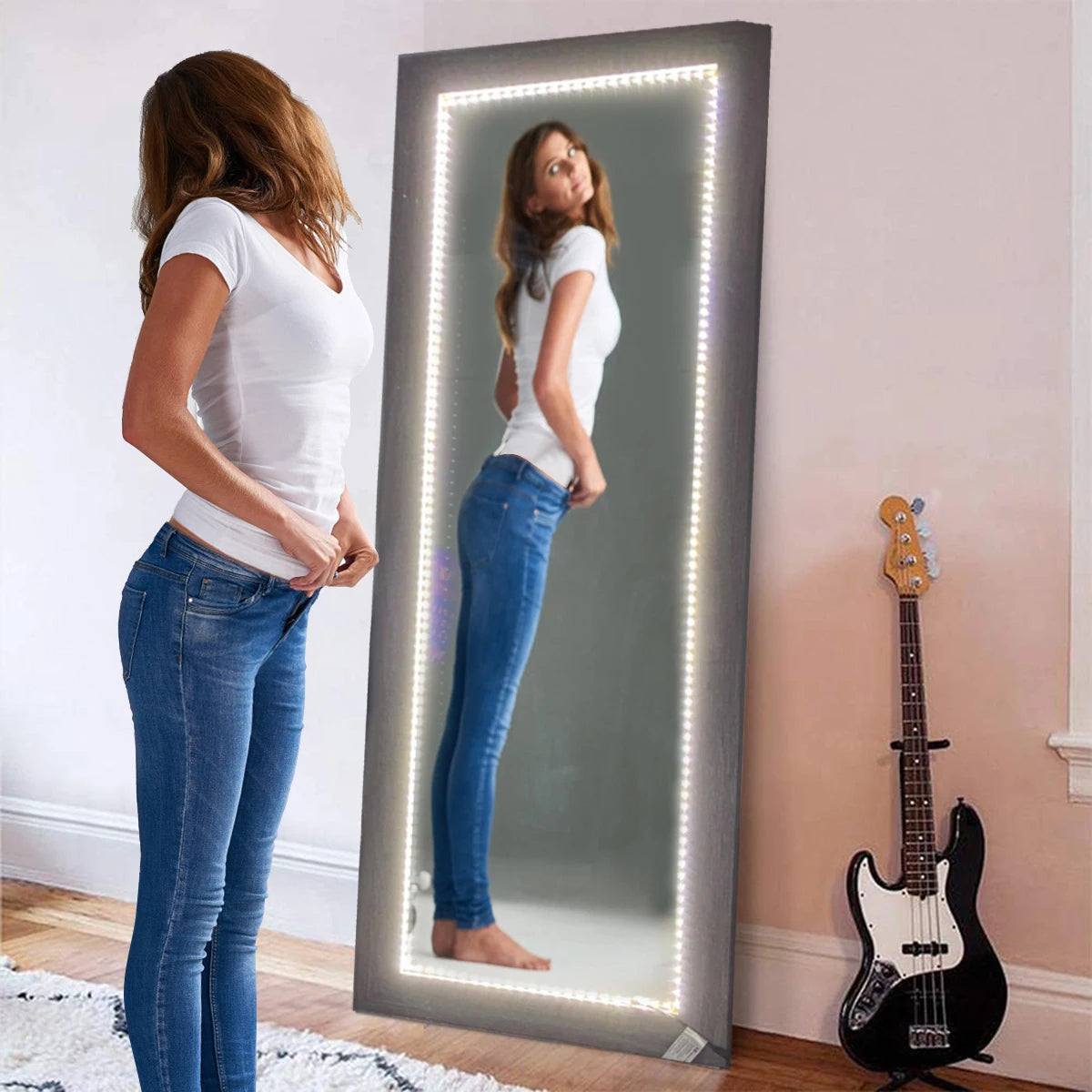 ruban led flexible blanc blanc chaud adhésif moderne 5v 60leds/m 50000heures usb decoration salon