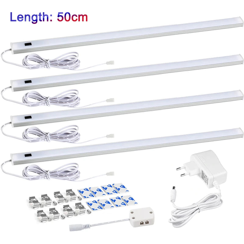lampe led moderne 30cm 40cm 50cm blanc minimaliste adhésif clip adaptateur secteur