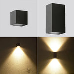 applique murale led moderne noire fixée mur contemporaine 85mm 150mm 5w 10w