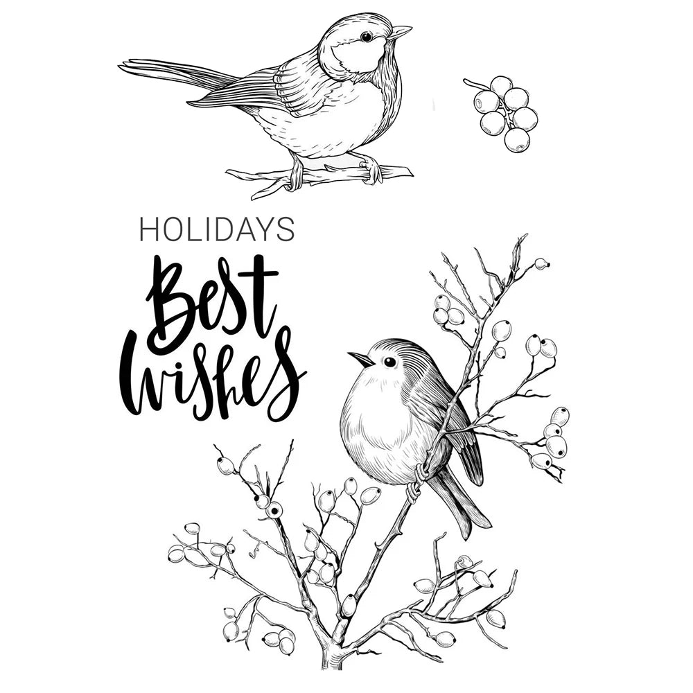 timbres décoratifs oiseaux fleurs calligraphie noir blanc bleu clair 100x150mmscrição floral illustration artisanale scrapbooking