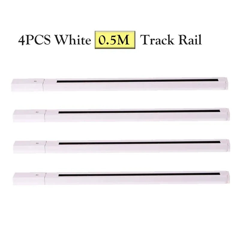 rails traînée led blanc noir lisses modernes connecteurs adaptateurs ampoules led