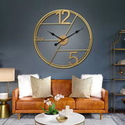 horloge murale or moderne 60cm minimaliste chiffres appliqués deco salon