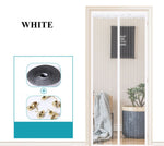 rideau moustiquaire porte magnétique noir beige rayures horizontales moderne adhésif clips bande