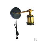 lampe murale industrielle noir doré fixée base mat led salon chambre
