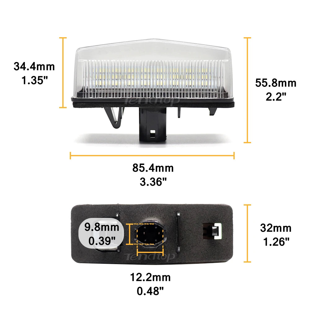 lampe plaque immatriculation blanc moderne clips connecteur électrique 12v 2400lumens prius rav4